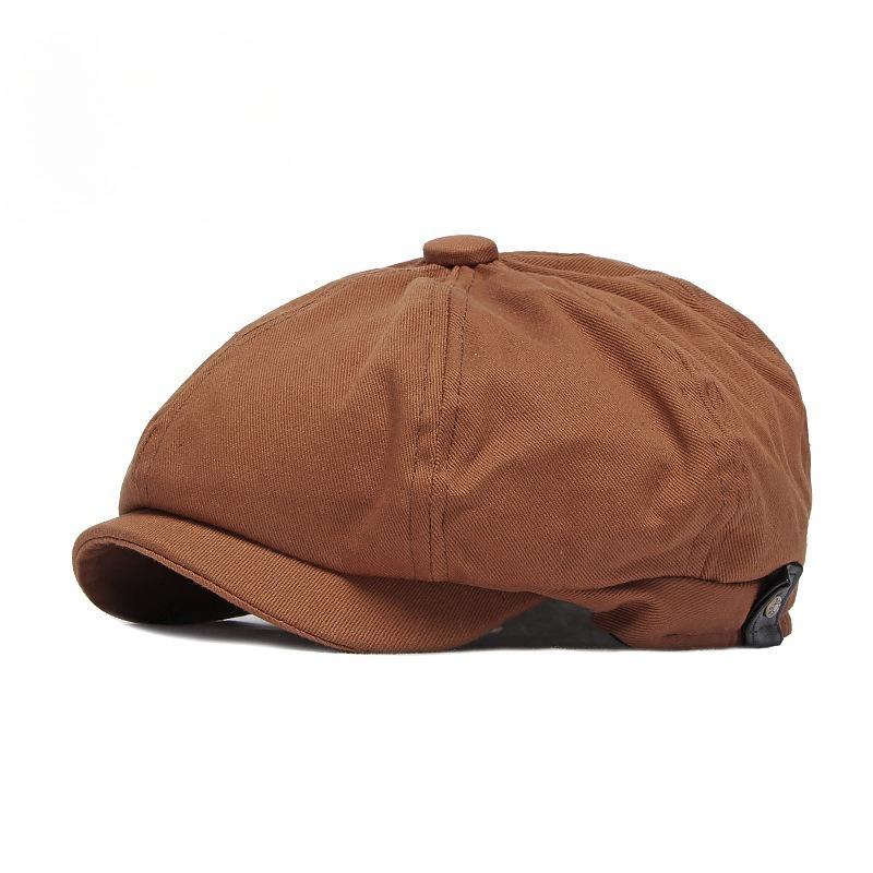 

Unisex Newsboy Cap British Vintage Octagonal Hat Simple Solid Color Cotton Baker Boy Cap Adjustable Retro Painter Hat 55-60cm