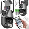 Podwójna Kamera Wifi Ip Smart Zewnętrzna 1080P Full Hd 2X3Mp Detekcja Alarm