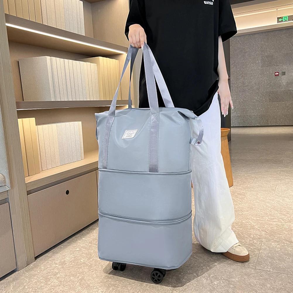 Travel Bag with Wheels Expansion Bag Women Shoulder Bag Quality Casual Handbag Large Duffle Bag Female Fashion New Luggage Bag