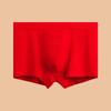 Men's Year of the Rat Red Mid-Waist Cotton Boxer Briefs with Antibacterial, Breathable Comfort and U-Shaped Pouch.