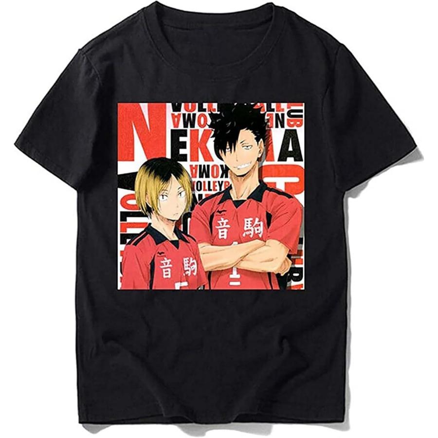 Men s Haikyuu!! Kuroo Tetsurou Kozume Kenma Printed Unisex 100% Cotton Black T-Shirts Black XXXXXL разноцветный