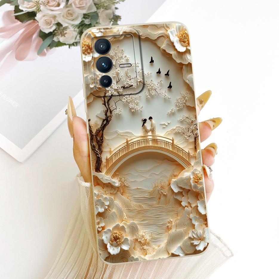 For Vivo V23 Pro Case V2132 Cute Cat Panda Cartoon Cover Soft TPU Matte Phone Case For Vivo V23e V 23 VivoV23 Pro 5G Fundas Bags