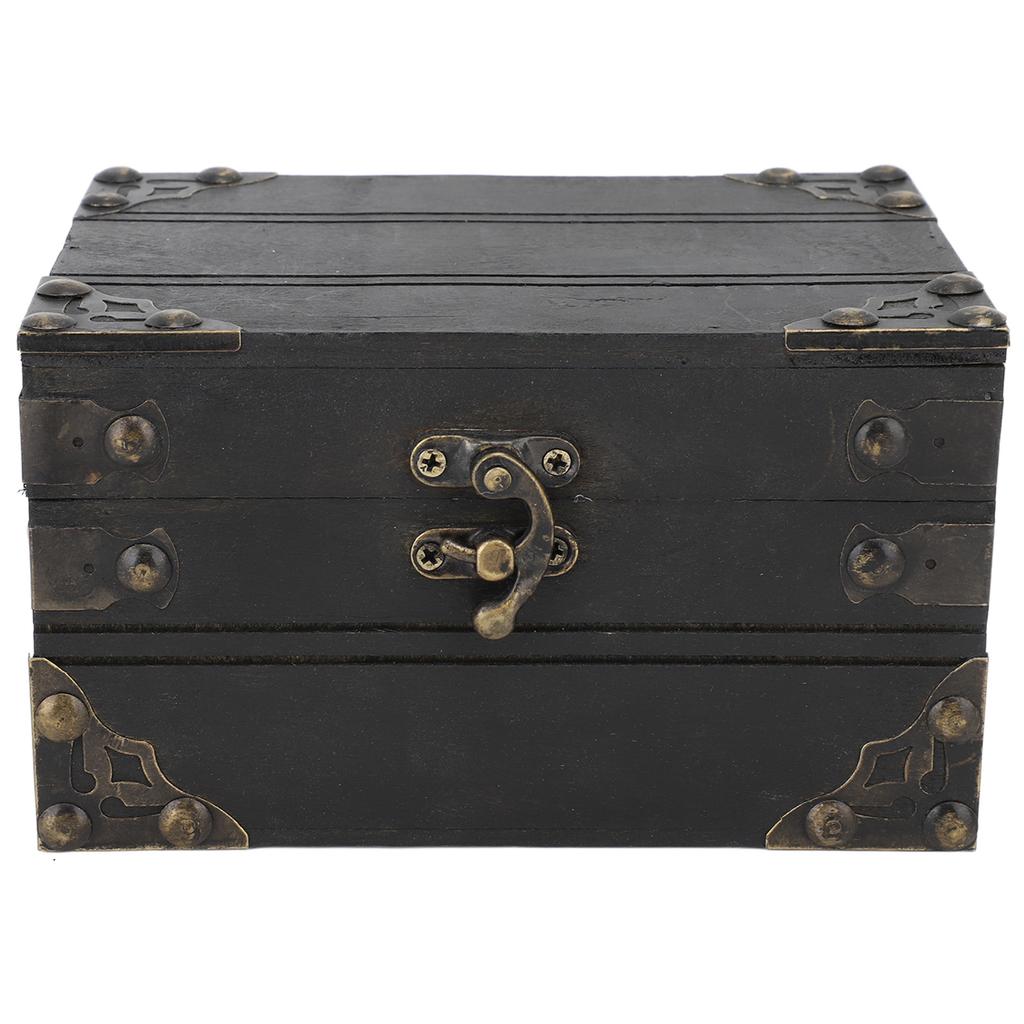 Retro Trälåda för Smycken Skattförvaringslåda Organizer Behållare Fodral Kista Prydnadslåda för Flickor Flickvän Kvinnor