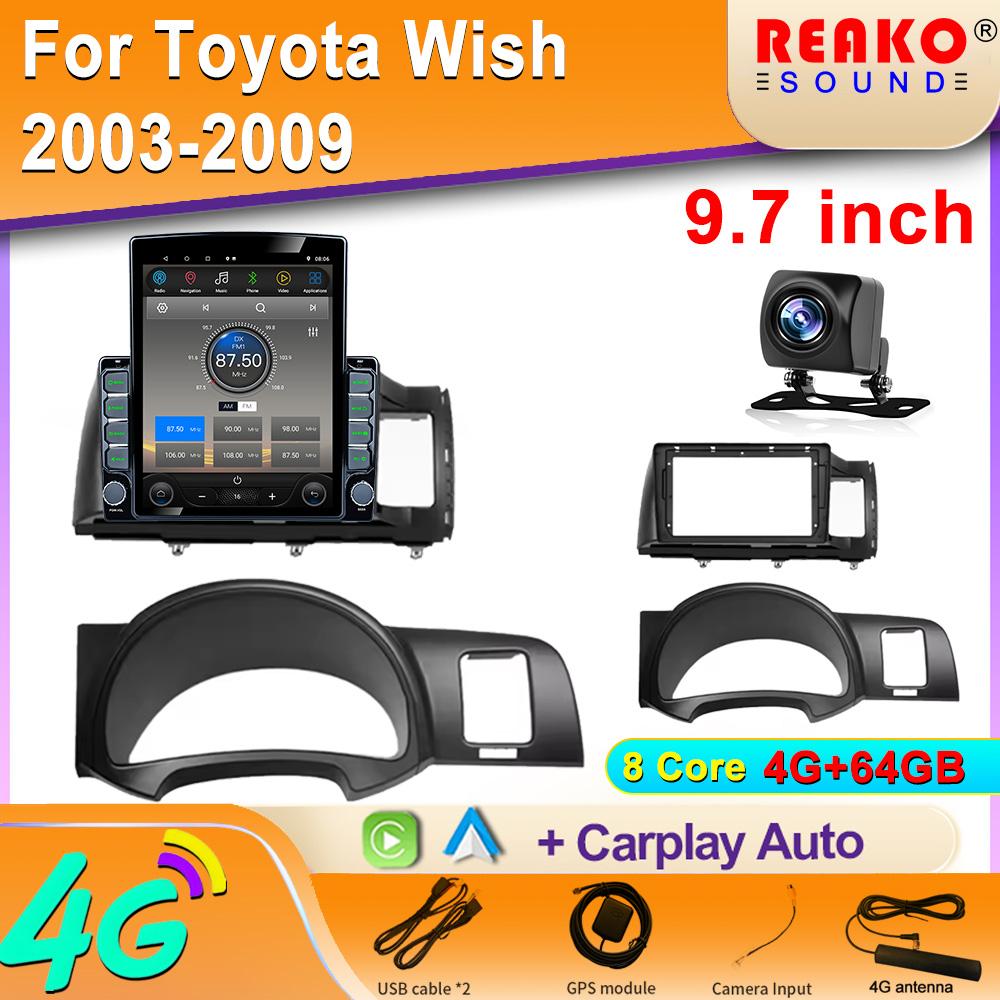 

9,7-дюймовый вертикальный экран Tesla Android автомобильное радио для Toyota Wish 2003-2009 GPS навигация мультимедийный плеер Carplay 2din 8 core 4GB+64GB
