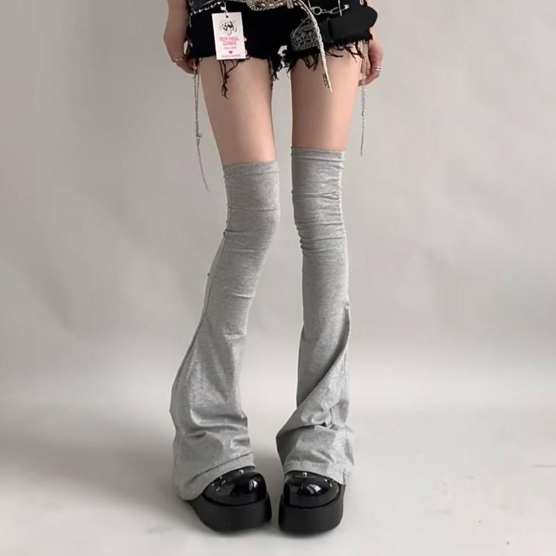 Y2K Leg Stockings Elasticity Slimming Knee Socks Japanese Style Spicy Femboy Over The Knee Horn Shaped Cuffs Sexy Accessories