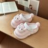Cartoon Cute Thick-soled Girls Baotou Half Slippers New Summer Wear Beach Non-slip Heightening Casual Hole Shoes