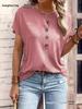 Women's European & American Style Solid Color Button Fashion Short Sleeve T-shirt for Spring/Summer