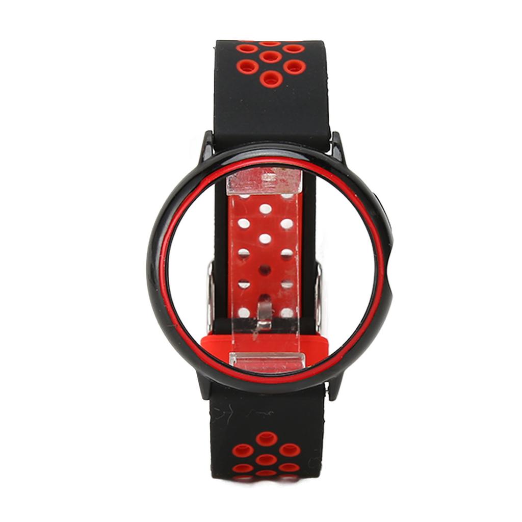 Replacement Watchband Full Protection Adjust Size Soft Silicone Smart Watch Strap for Pixel Watch Black Red