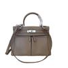 2025 New Leather Swift Leather Women's Bag Double Pocket Zipper Portable Shoulder Diagonal Span Fashion Buckle Women's Bag