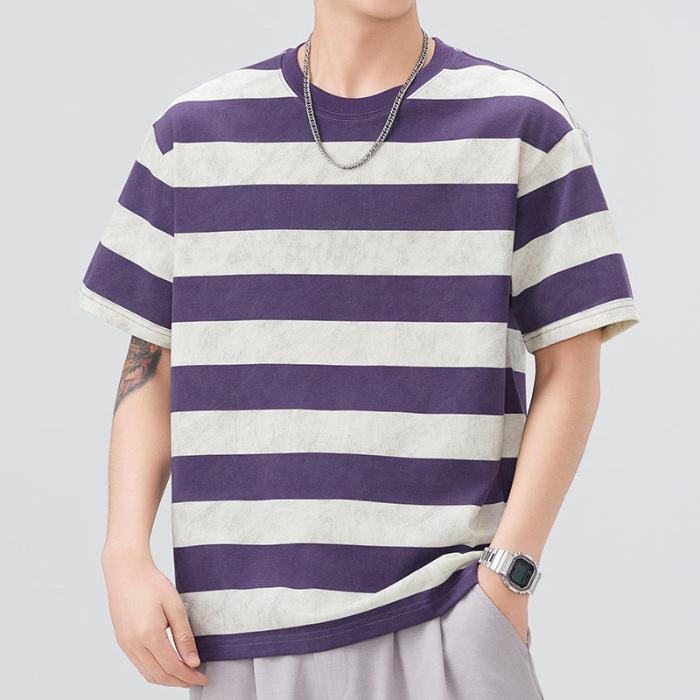Men's New Summer Loose Round Neck Short-sleeved T-shirt Thin Printed Short T-shirt