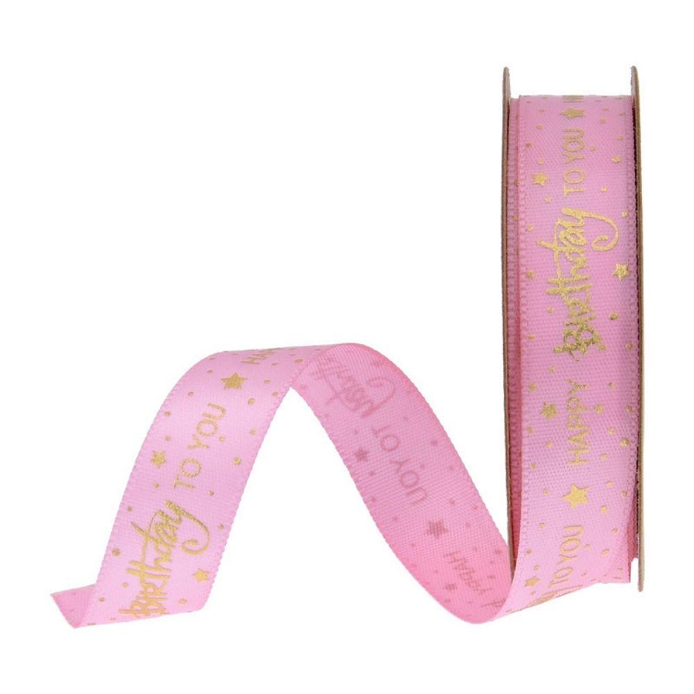Beautiful Durable Happy-birthday Gift Wrapping Ribbon Ribbon Satin Printing Ribbon Craft Supplies