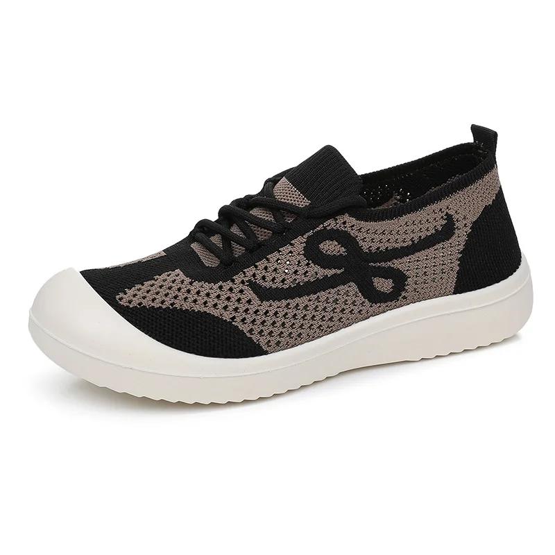 Fashion Slip on Flats Platform Women Casual Shoes Ladies Anti-slip Walking Woven Shoes Women's New Summer Shoes Mesh Breathable Sneakers