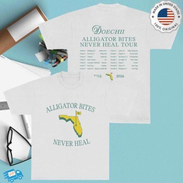 2 Sides Doechii - Alligator Bites Never Heal Tour 2024 White Shirt  S-5XL DS617 Unisex T-Shirt S