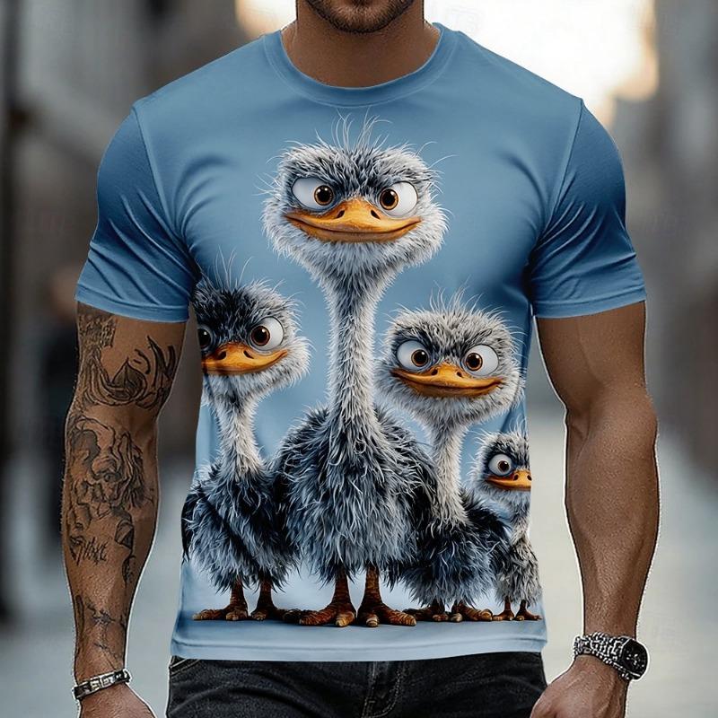 A Men's Personalized Pattern Printed Short-sleeved T-shirt for Comfortable and Breathable Summer Wear
