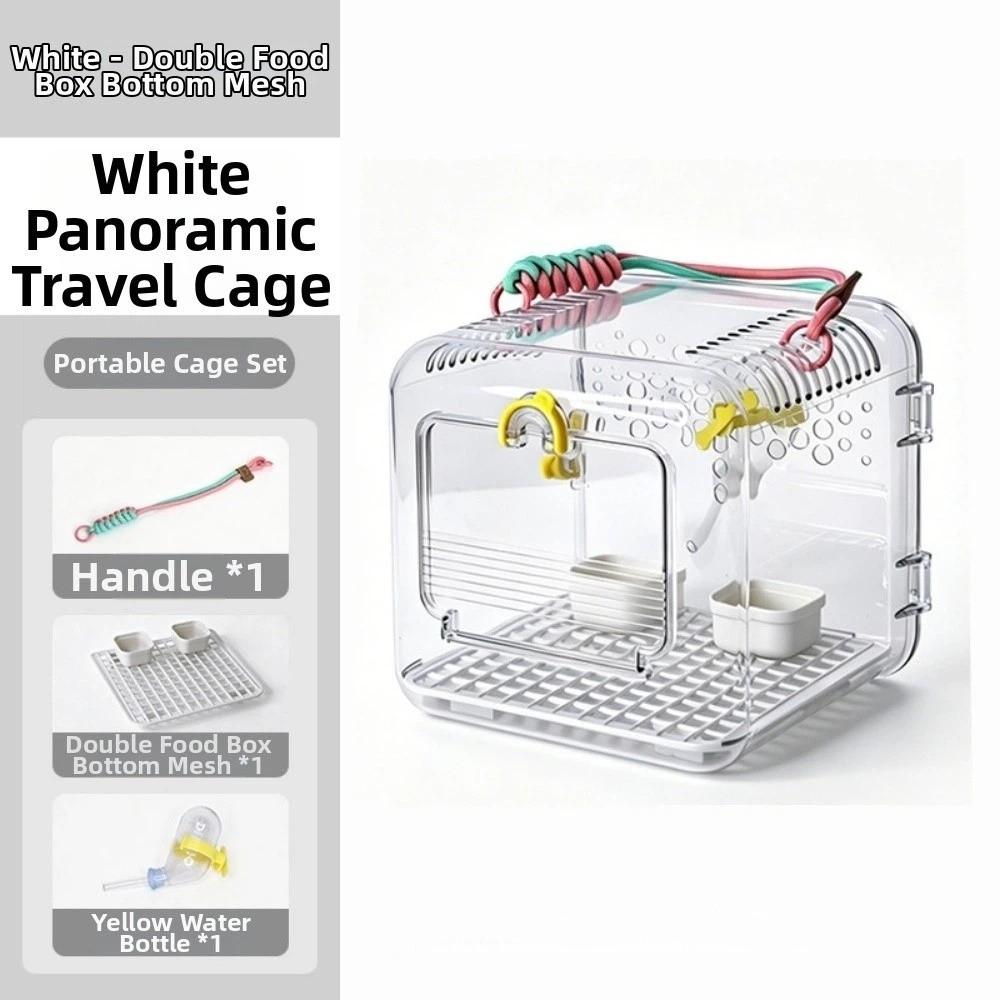 Porte-oiseau Portable Cage de Voyage Transparente pour Oiseaux Cage à Emporter pour Perroquets Voyages Courts