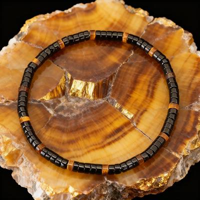 Kreatives Unregelmäßiges Kleines Perlenarmband Unisex Handgemacht Zylinderstein Strang Wickelarmband Heilend Lässig Paar Accessoires
