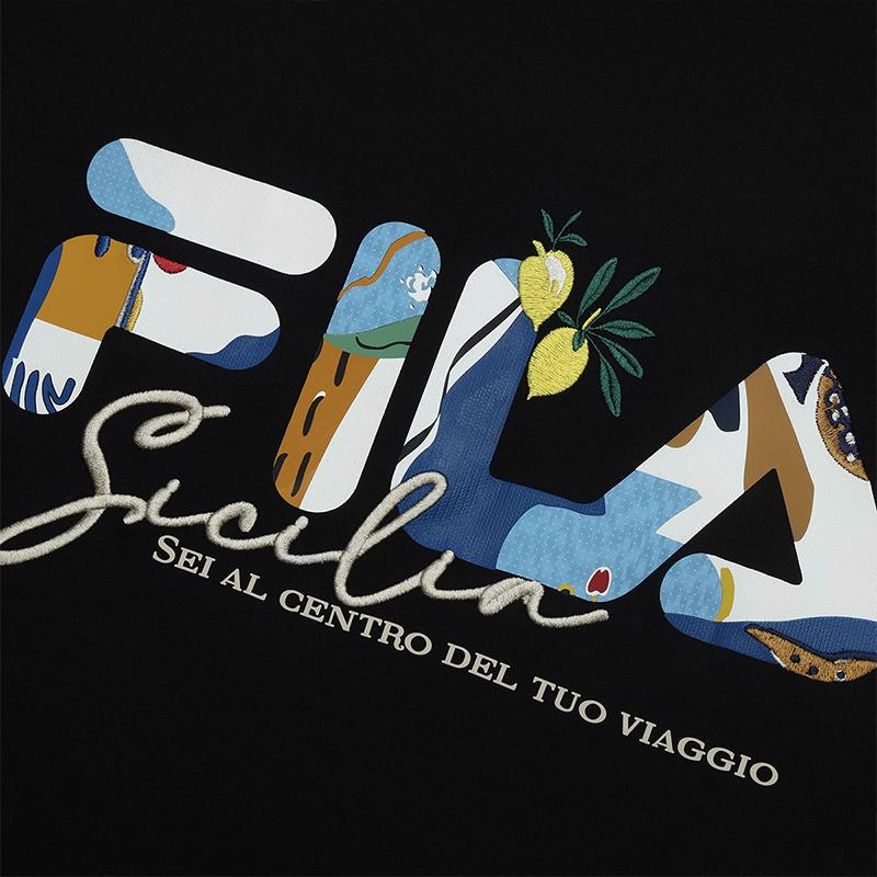 New FILA HERITAGE T Shirt Unisex Jet Black F11M528105FBK