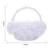 Chiffon Flower Basket Lace Rhinestone Flower Basket Elegant Lace Handle Flower Wedding Boys Girl Basket Hand Flower Basket