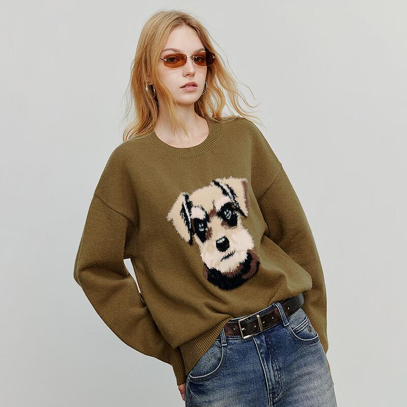 Chuyu Women's Plush Dog Head Knit Sweater