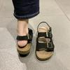 Fashion 2025 New Open Toe Women's Sandals Fashion Belt Buckle Casual Sandals Women Summer Plus Size Solid Best Seller Rome Flat Sandals