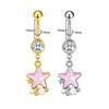 Gaibei Stainless Steel Star Bow Cat Paw Navel Ring