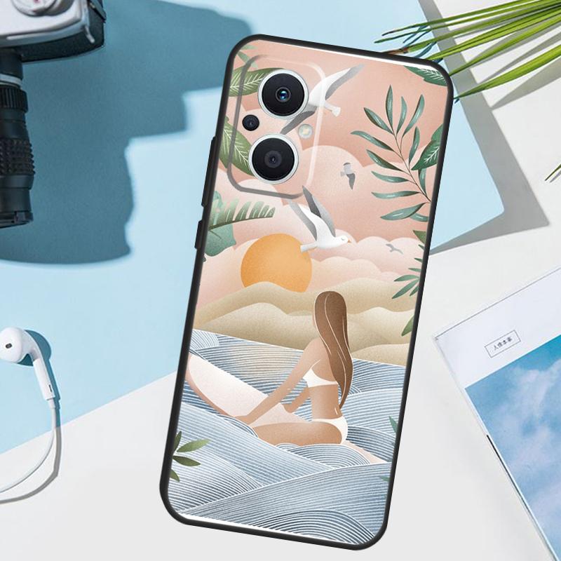 Surfboard Surfing Surf Girl Cover For OPPO Reno 14 Pro 10 11 12 13 14F 13F 12F 11F 7 8 Lite OPPO Find X9 X6 X5 X8 Pro Case