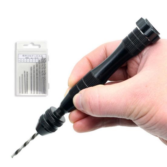 Burghiu manual Mini de înaltă precizie, care economisește timp, unelte de mână bricolaj, din oțel inoxidabil, burghiu manual, mandrină de prindere, prelucrarea lemnului