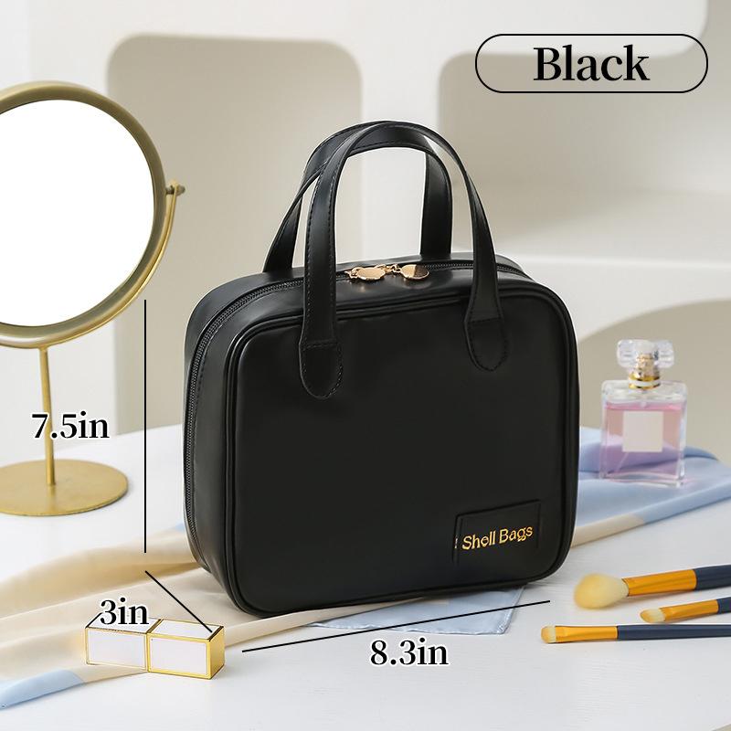 

Портативная дорожная косметичка большой емкости, косметичка, органайзер для женщин, водонепроницаемая косметичка из искусственной кожи чёрный