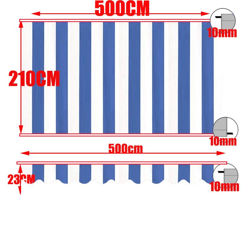 Tewango Orange +White Strip Blind Replacement Awning Top Sunshade Canvas Striped Polyester with UV Coating 10x8ft 350x250cm