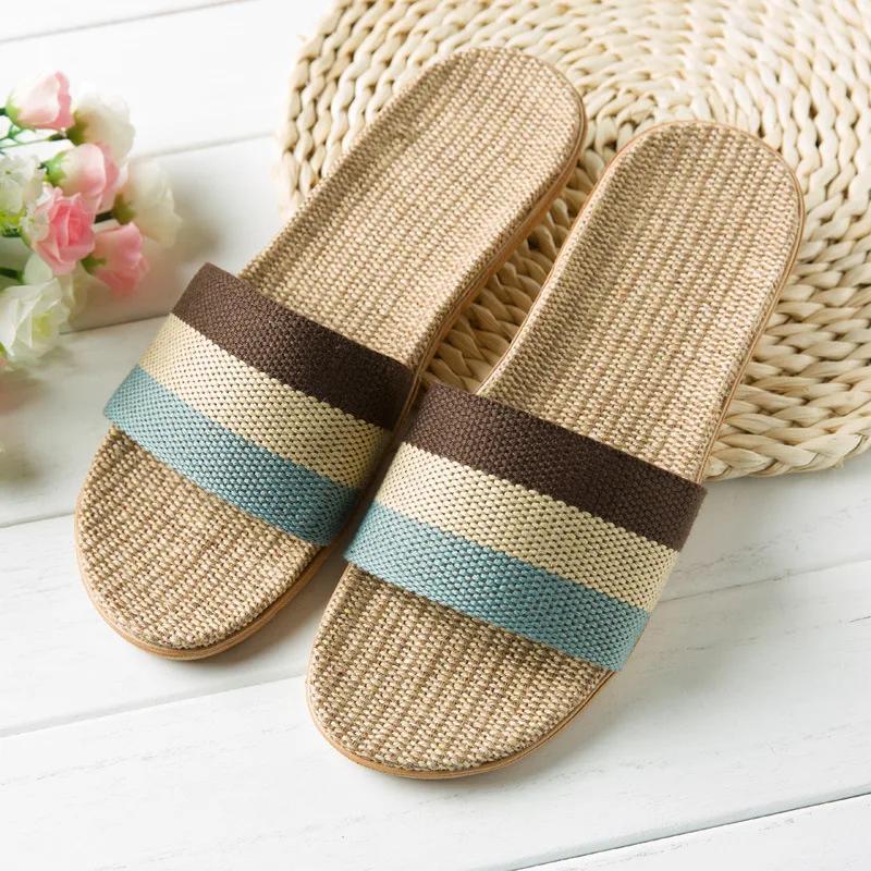 Summer Linen Women'S Slippers Flat Sandals Home Color EVA Lightweight Shoes For Women Casual Slippers 2025