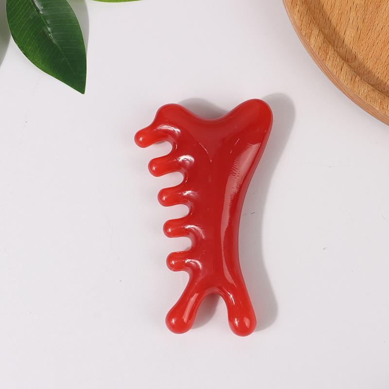 Body Meridian Massage Comb Resin Five Wide Tooth Comb Acupuncture Therapy Blood Circulation Anti-Static Smooth Hair Comb