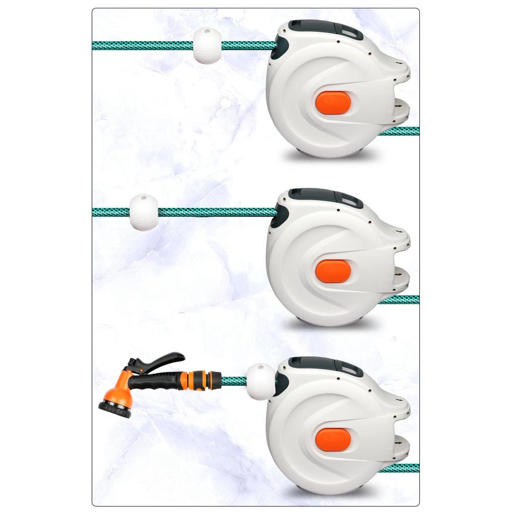 Hose Reel, 7 Pattern Tail, Slow Rewind System, Auto to Water