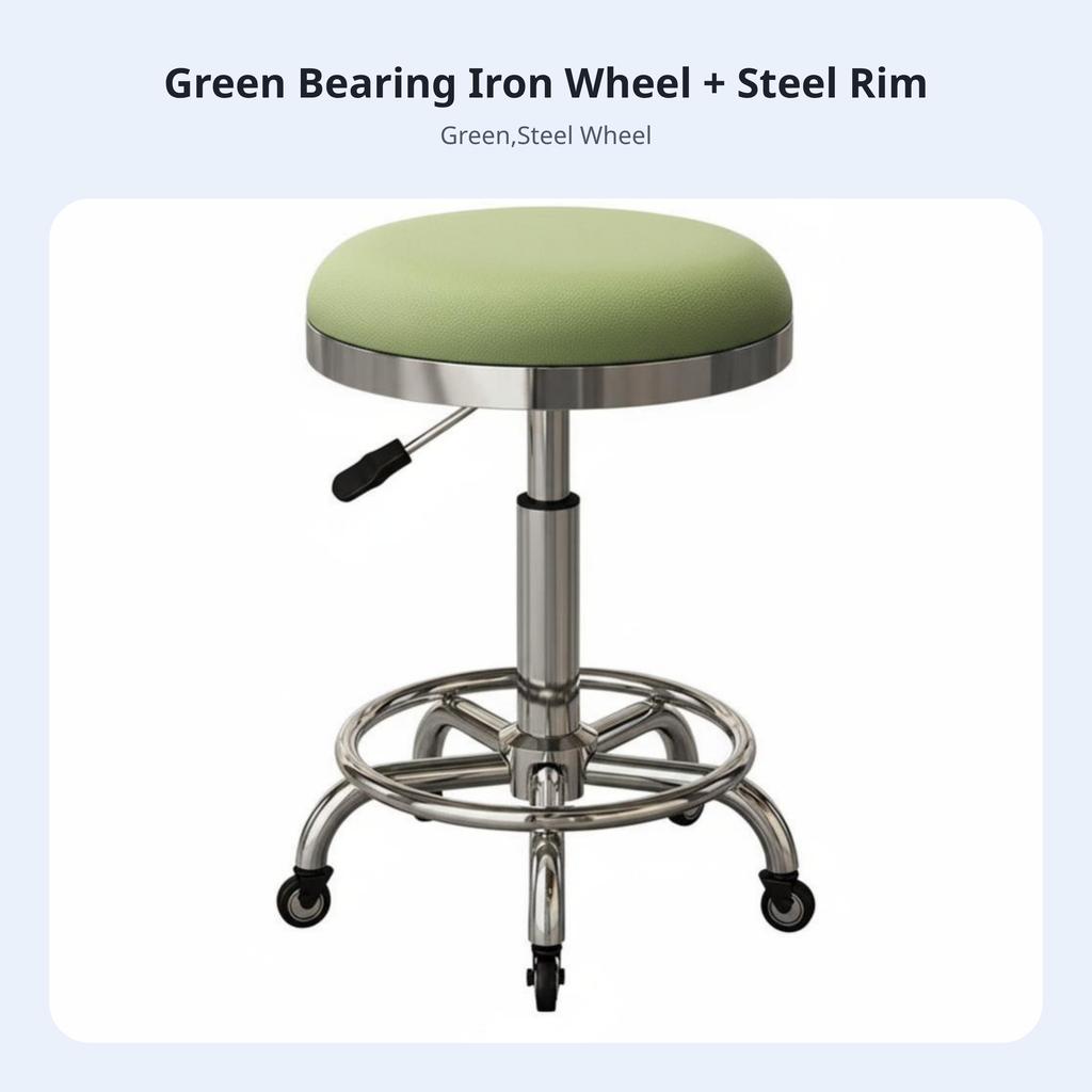 Height-Adjustable Rotate Stool Effortless Rolling Casters Commercial Seating Padded Seat Easy To Assemble For Spa Clinic