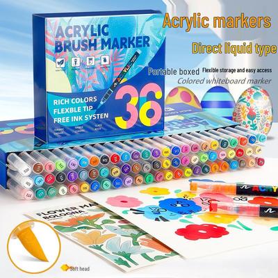 Direkt-Tinten-Acrylmarker Pinselstift mit weicher Spitze, Große Kapazität, Übermalbar, Nicht unter Druck.