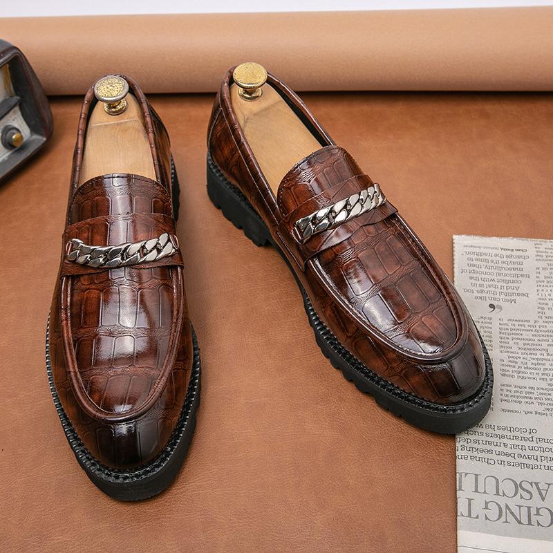 Men's Shoes Fashion Business Dress Leather Shoes New Trend British Style Foot Cover Pointed Casual Leather Shoes Wedding Groom Shoes