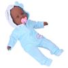 16inch Reborn Doll Black Skin Color Simulation Soft Vinyl Lifelike Baby Doll with Pacifier