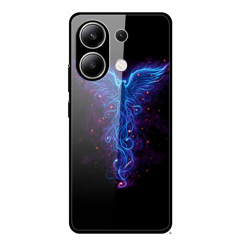 Glass Back Cover For Xiaomi Redmi Note 13 Case Note13 Pro Coque Hard Tempered Glass Case For Redmi Note 13 Pro Case Soft Bumper