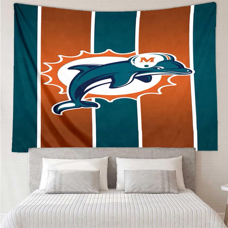 Delfine Team Logo Artwork Schnelltrocknendes Wandteppich zum Aufhängen für Schlafzimmer, Wohnzimmer, Spielzimmer, Dekor Kunstzimmer Wandteppich Feiertags- und Geburtstagsgeschenke
