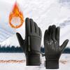1 Pair Winter Cycling Gloves Great Friction Particle Palm Finger-flip Touch Screen Unisex Soft Thickened Warm Windproof Waterproof Reflective Zipper