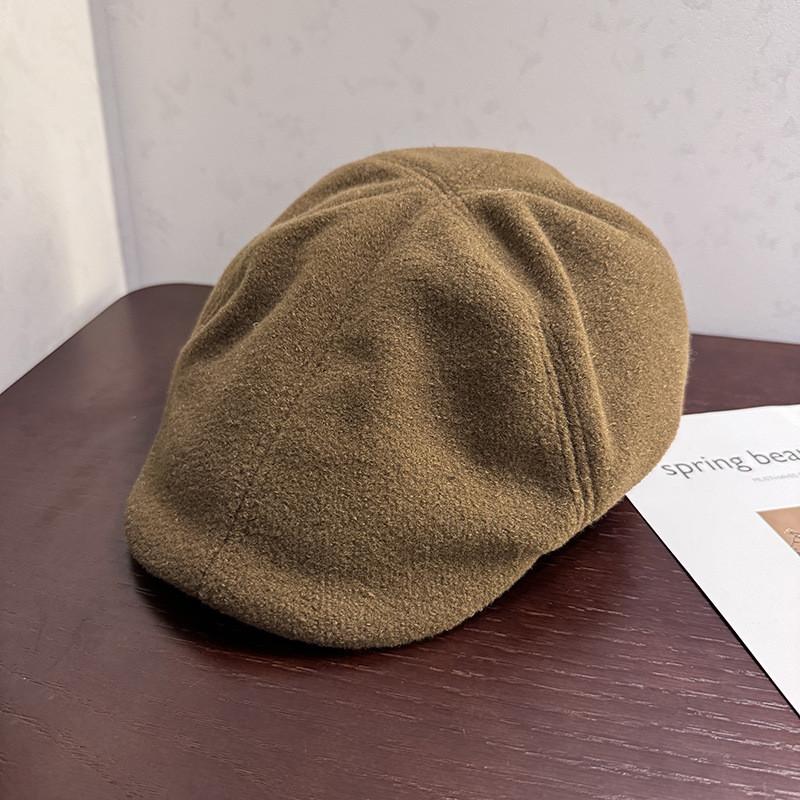 

Women Retro Wool Beret Hat With Short Brim For Fall And Spring Outdoor Use хакі