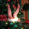 Christmas Tree Swinging Santa Legs Leg Ornament, Electric Hanging for Tree, Funny Photo Props Fluffy Topper with Clip, Holiday Party Decoration