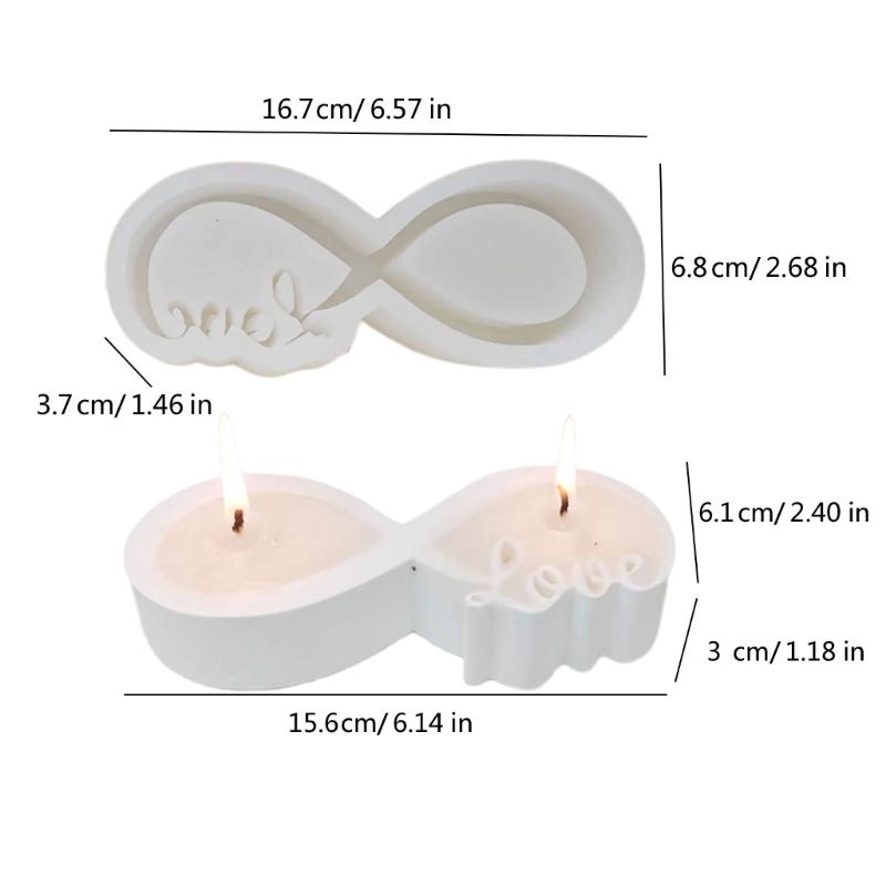 Ribbon Love Candlesticks Molds Candle Holder Silicone Molds Castings Moulds Plaster Molds for Candle Holder Making