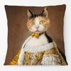 European Oil Painting Royal Court Cat Pug Dog With Costume Print Cushion Cover Pillow Case