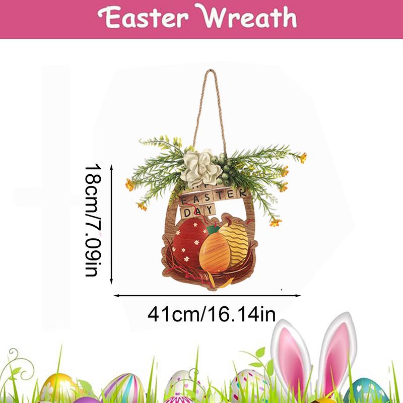 Easter Door Decorations Wooden Easter Egg Front Door Wreath Signs Rustic Easter Egg Wreath For Wall Door Window Farmhouse Porch