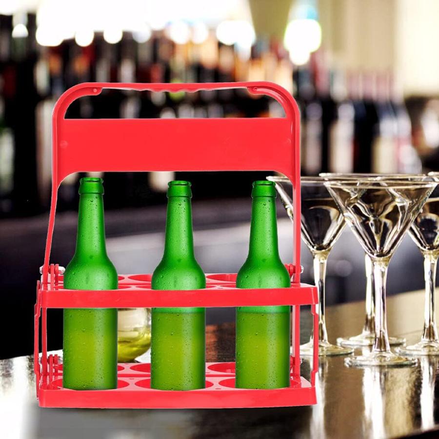 Beer Bottle Carrier Drink Carrier Beverage Bottle Farmhouse Style 6 Beer Holder Portable Foldable Plastic Beverage Carrier