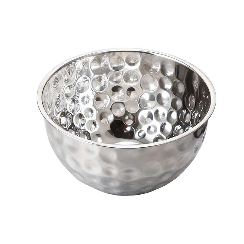 ZISIZ Thickened Hammered Stainless Steel Bowl Set