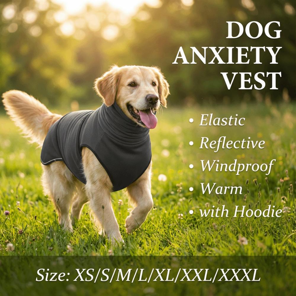 Suprimentos para Animais de Estimação Colete Elástico para Ansiedade de Cães Roupas Quentes Refletivas para Acalmar Cães Jaqueta Suave à Prova de Vento para Acalmar Cães Situações de Ansiedade