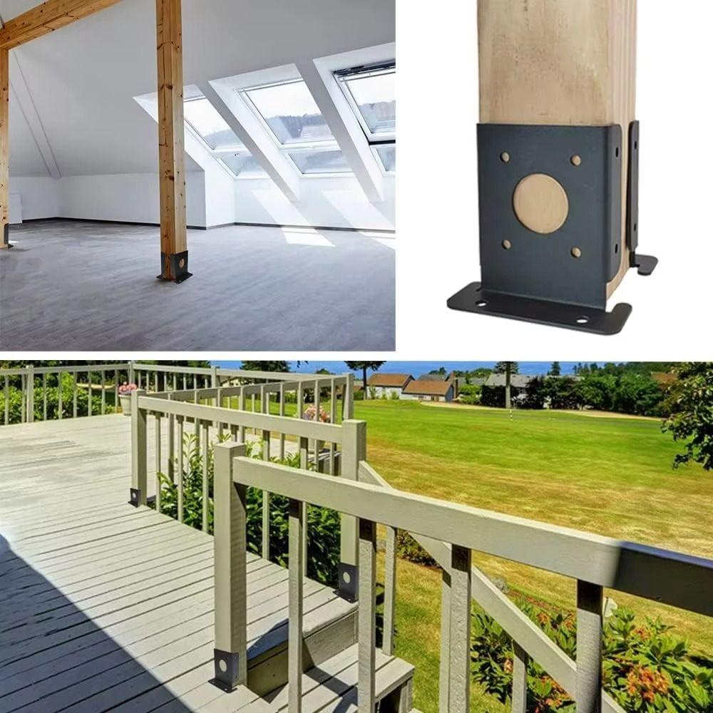 2pcs Easy Installation Wood Fence Pergola Brackets Sturdy Support Wood Fence Post  Home Outdoor