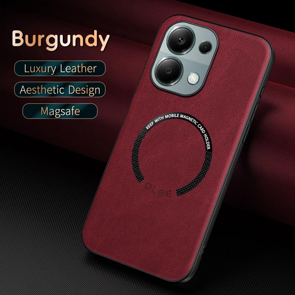 

Для POCO M6 Pro Чехол для телефона из ПУ кожи с коровьим узором и мелкими отверстиями, с магнитным кольцом и мягкими краями, противоударный, с защитой от отпечатков пальцев For POCO M6 Pro красный