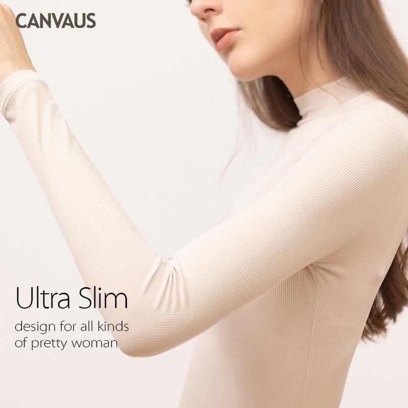 Early Autumn New Style Stitching Half-High Collar Solid Color Long-Sleeved Bottoming Shirt For Women